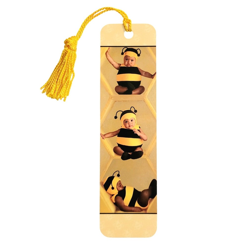 Vintage 90s Black Baby Bumble Bees Bookmark- Anne Geddes- 1994 Antioch KBO-11088